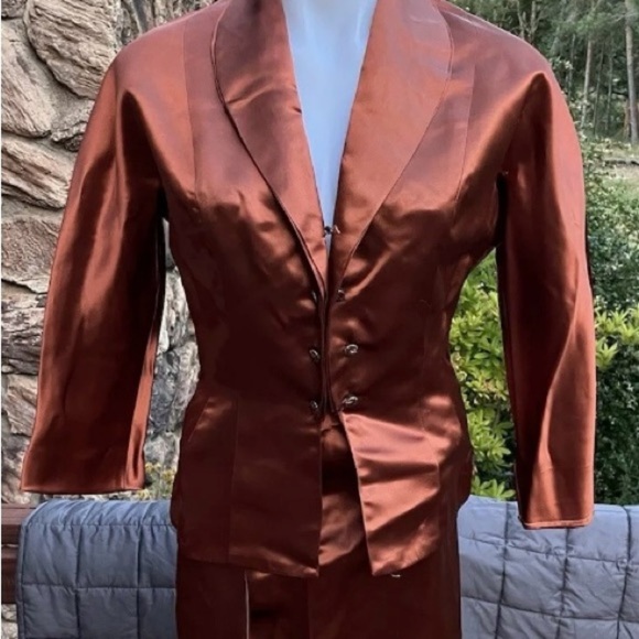Vintage 1970’s 2 piece set with jacket and mock wrap skirt Fanya San Francisco - Picture 1 of 14